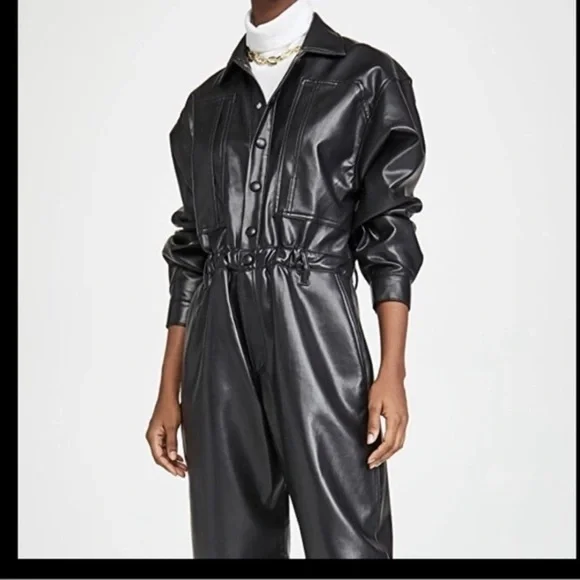 Agolde Vegan Leather Jumpsuit - Picture 3 of 12